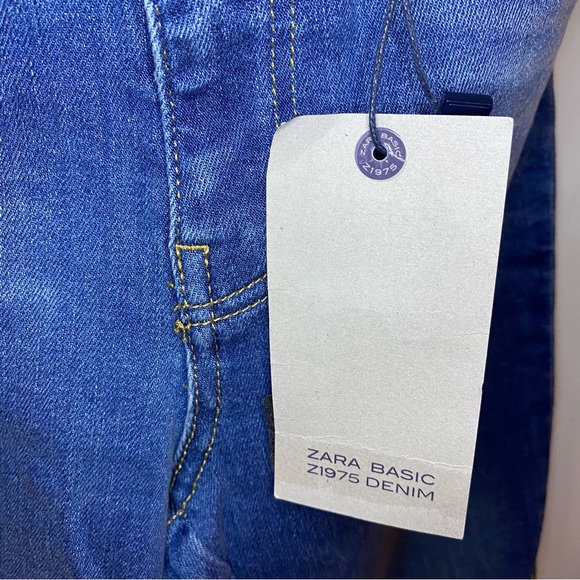 Zara Mid Rise Skinny Jeans with Striped Sides - Picture 9 of 13